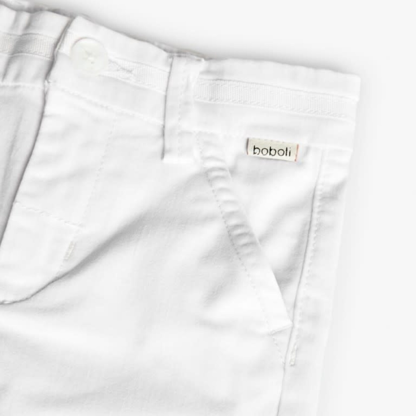 Boboli Boboli Stretch satin trousers for baby -BCI white 711155