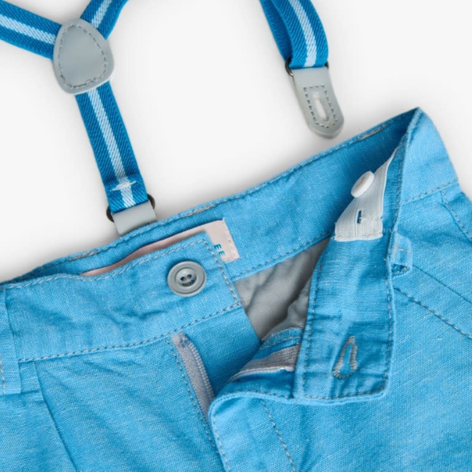 Boboli Boboli Linen bermuda shorts for baby boy -BCI sky blue 711267