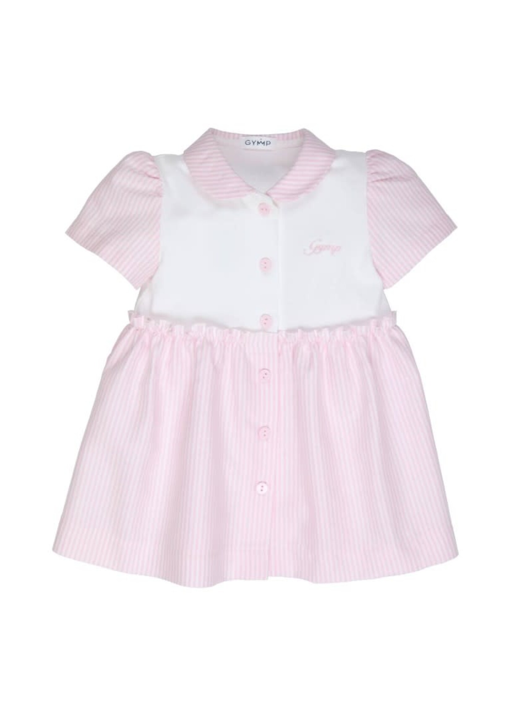 GYMP GYMP Dress Loesia Light Pink - White 470-5257-10