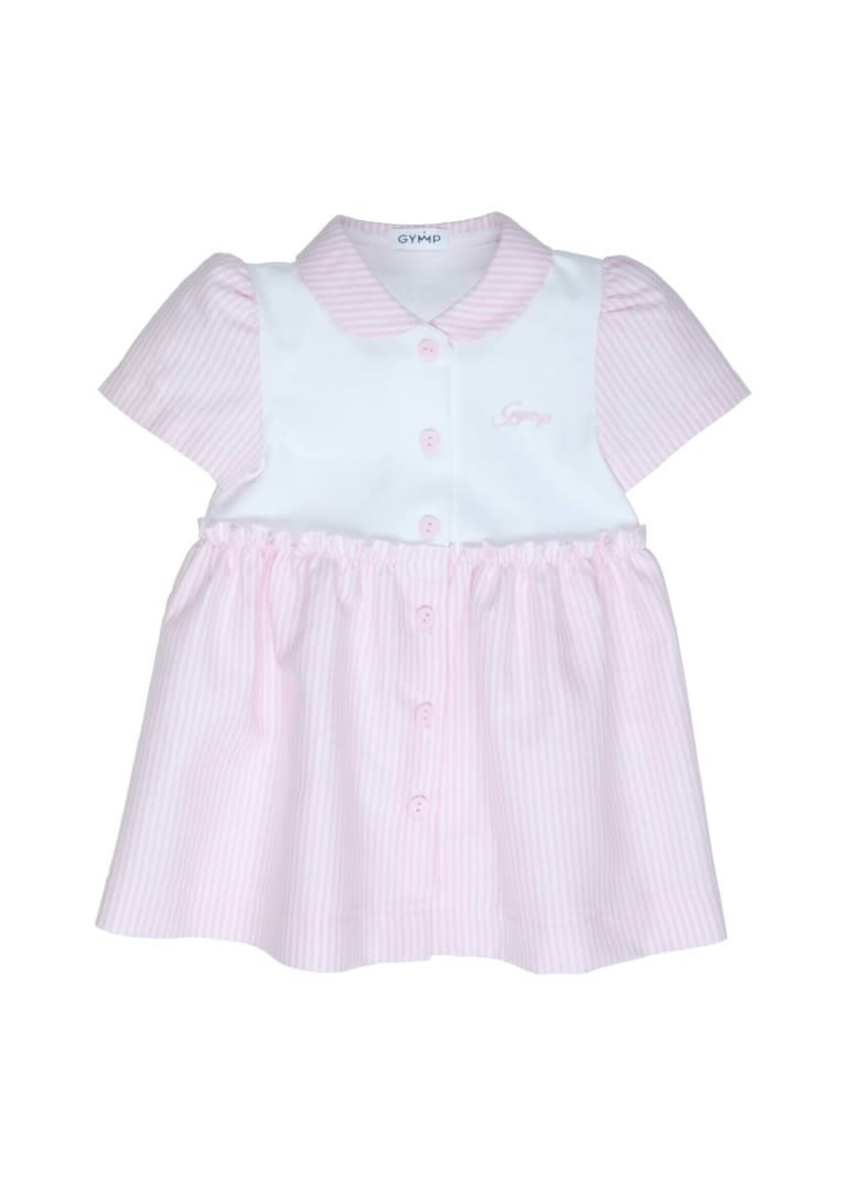 GYMP GYMP Dress Loesia Light Pink - White 470-5257-10