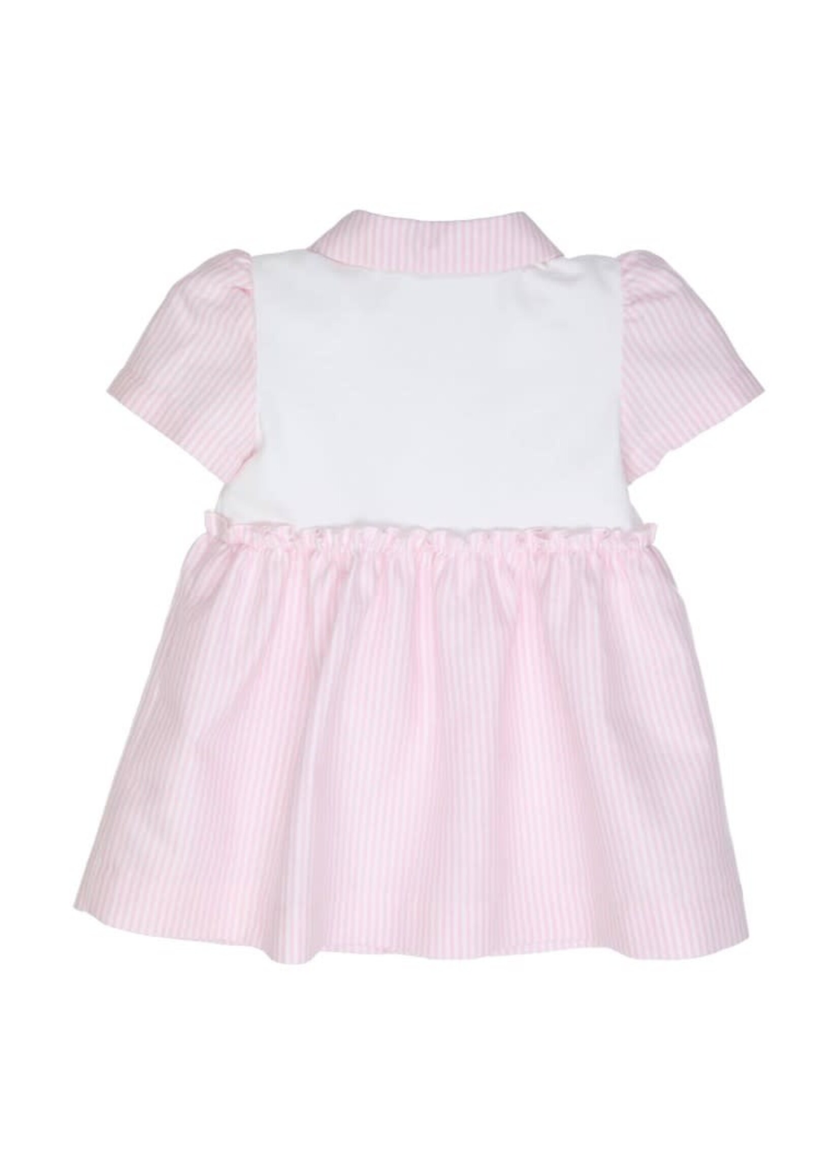GYMP GYMP Dress Loesia Light Pink - White 470-5257-10