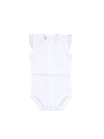 Babidu Babidu  Romper off white met kanten mouwtjes