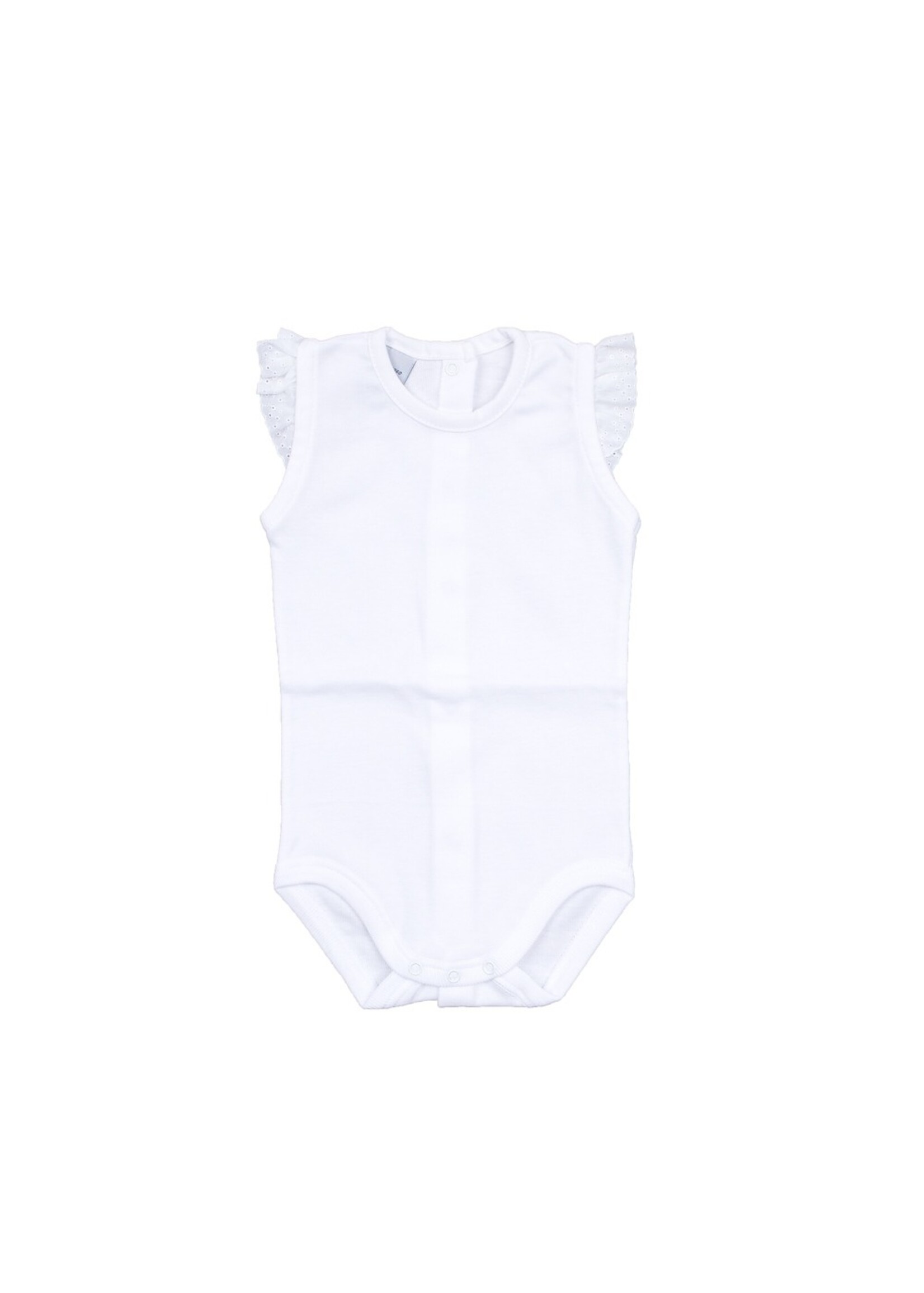 Babidu Babidu  Romper off white met kanten mouwtjes