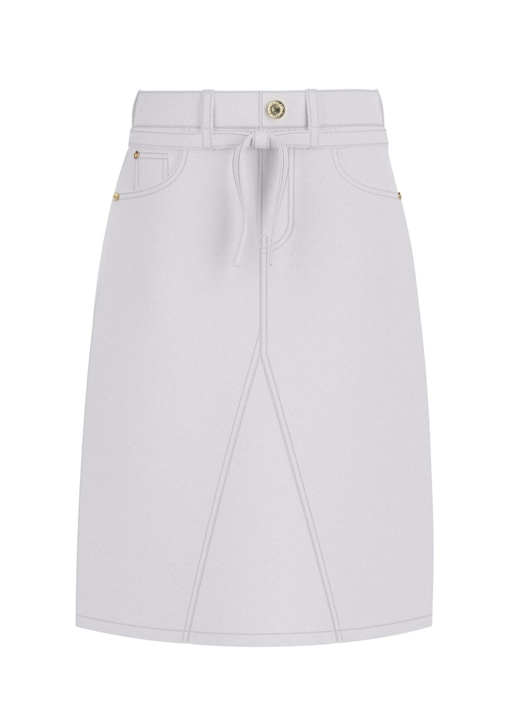 Guess Guess RIGID BULL DENIM MIDI SKIRT Pure White - J5GD11_WH6L0
