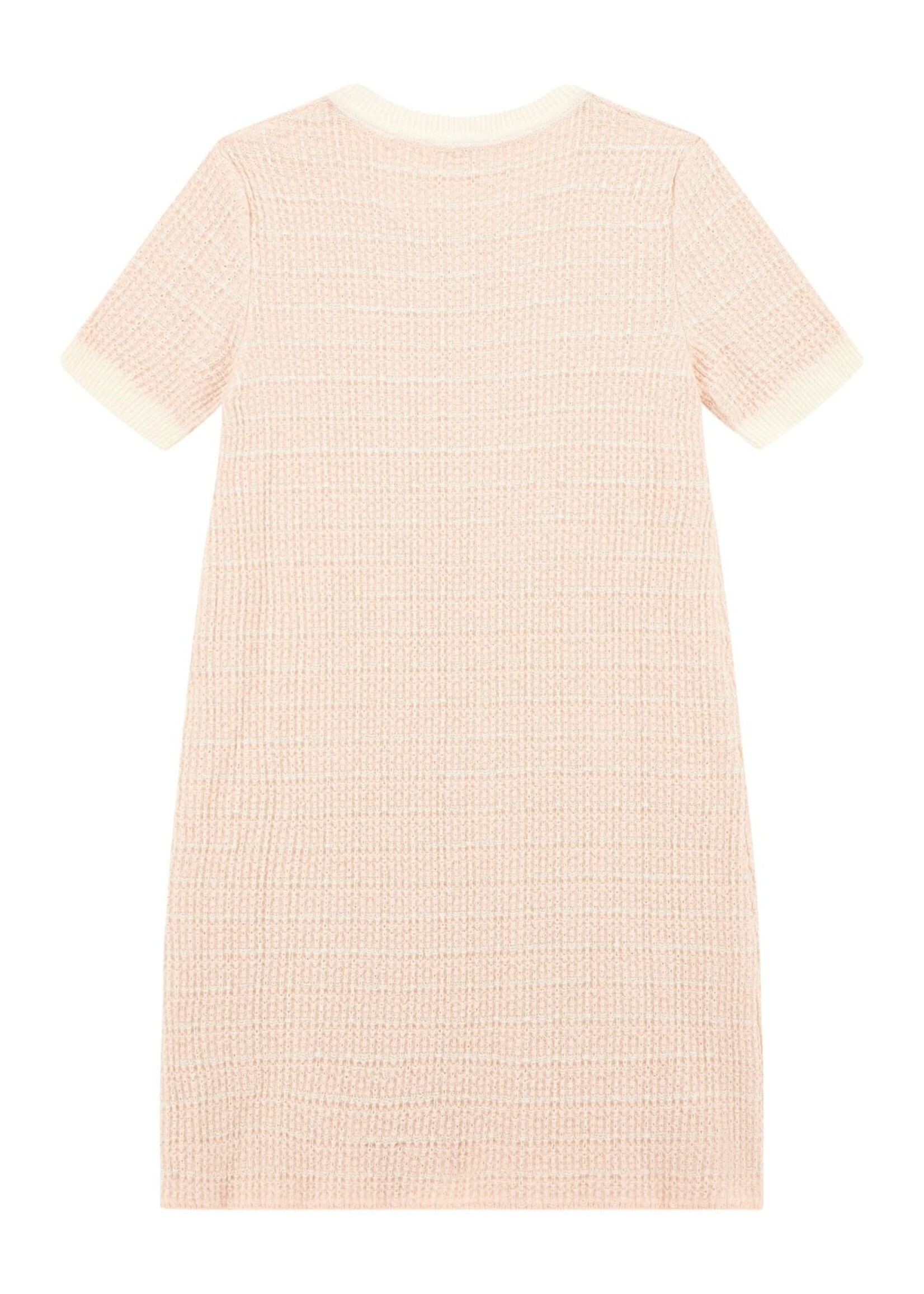 Guess Guess SS SWEATER DRESS PINK AND WHITE TWEED - J5GK14_Z3MQ4
