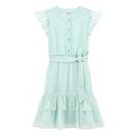 Guess Guess CHIFFON SL DRESS W/BELT MINT HINT - J5GK18_WA2T0