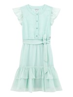 Guess Guess CHIFFON SL DRESS W/BELT MINT HINT - J5GK18_WA2T0