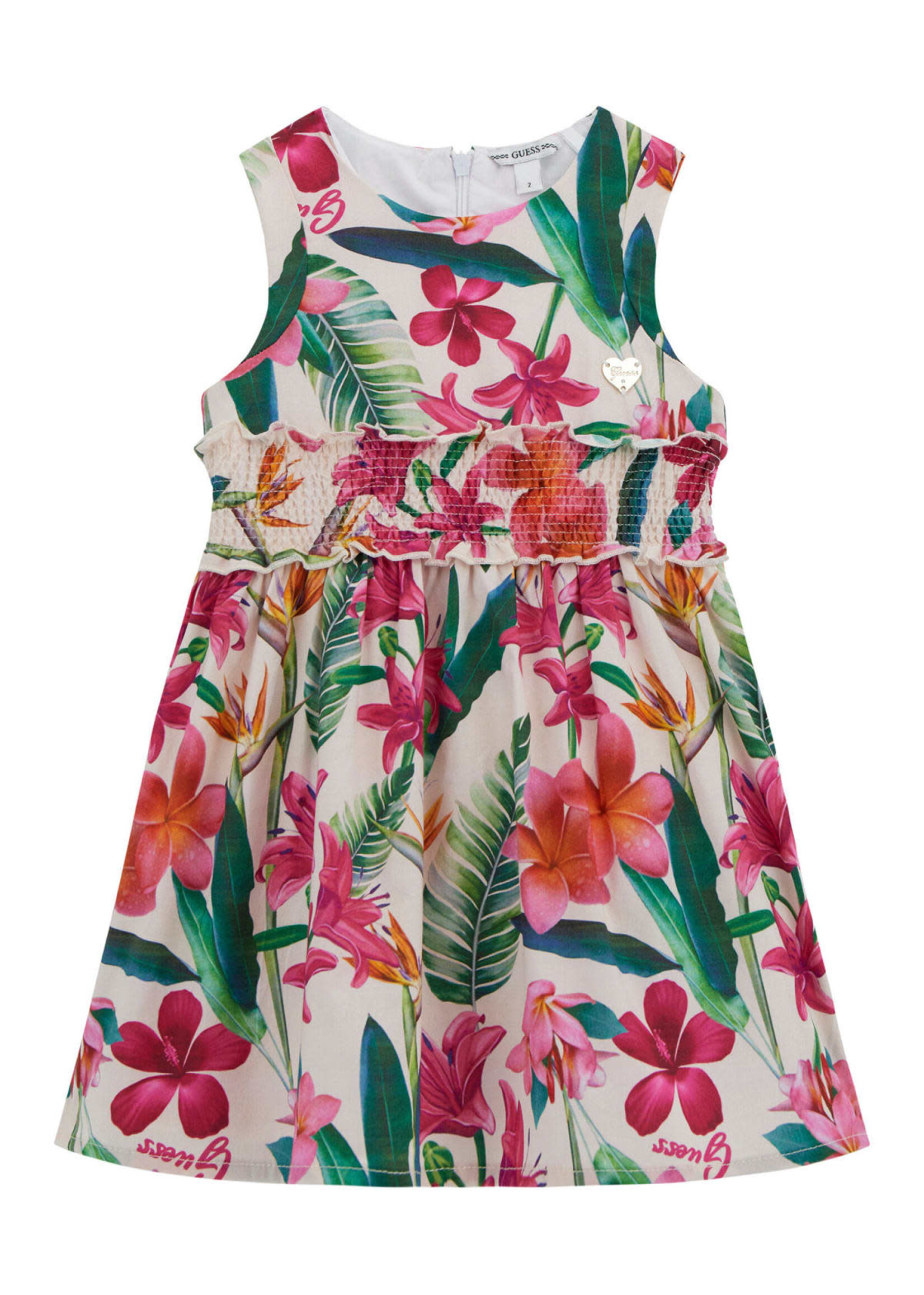 Guess Guess POPELINE SL DRESS BOTANICAL FLORAL GAR - K5GK13_WFBM0