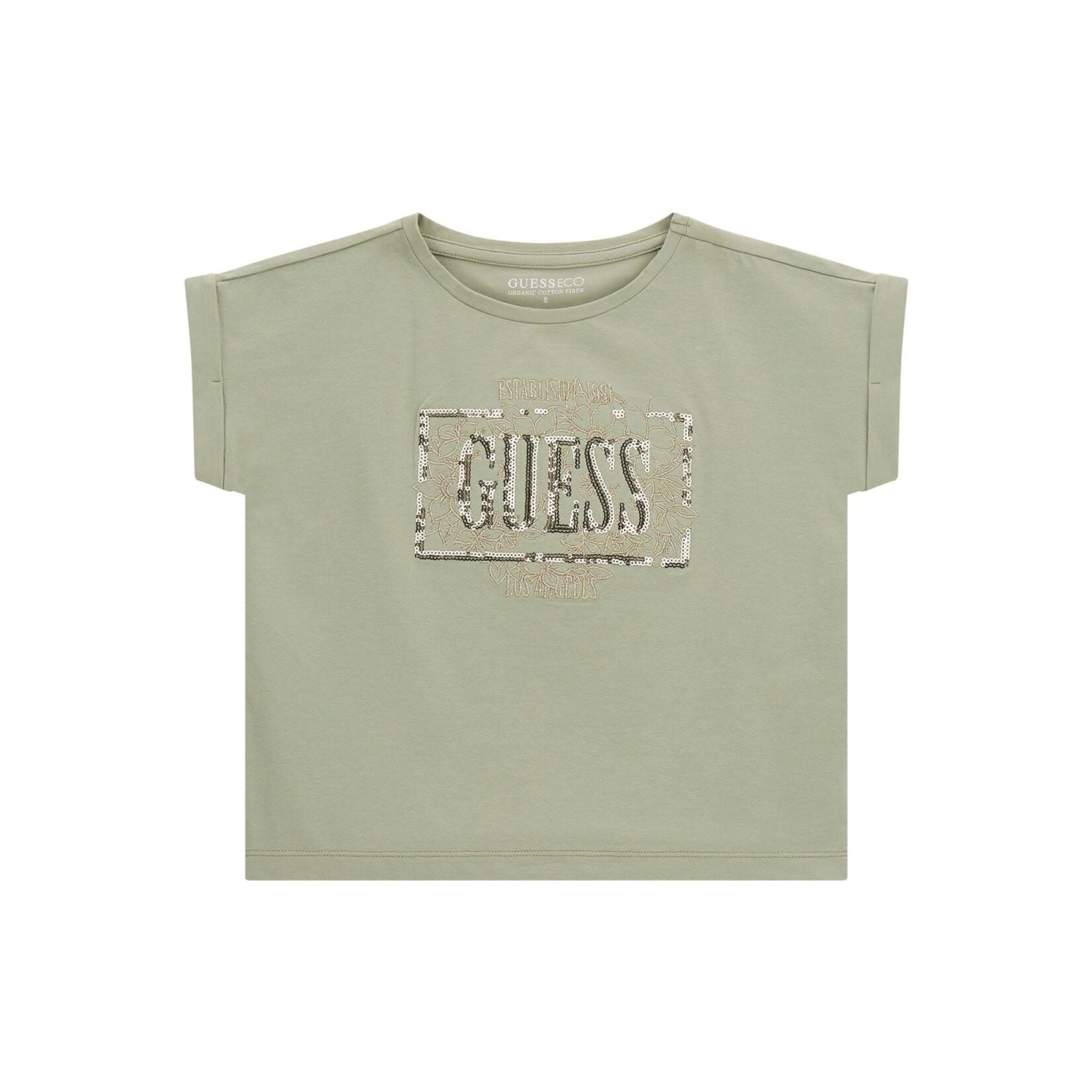Guess Guess MIDI SS T-SHIRT LIGHT MATCHA - J5GI18_K6YW4