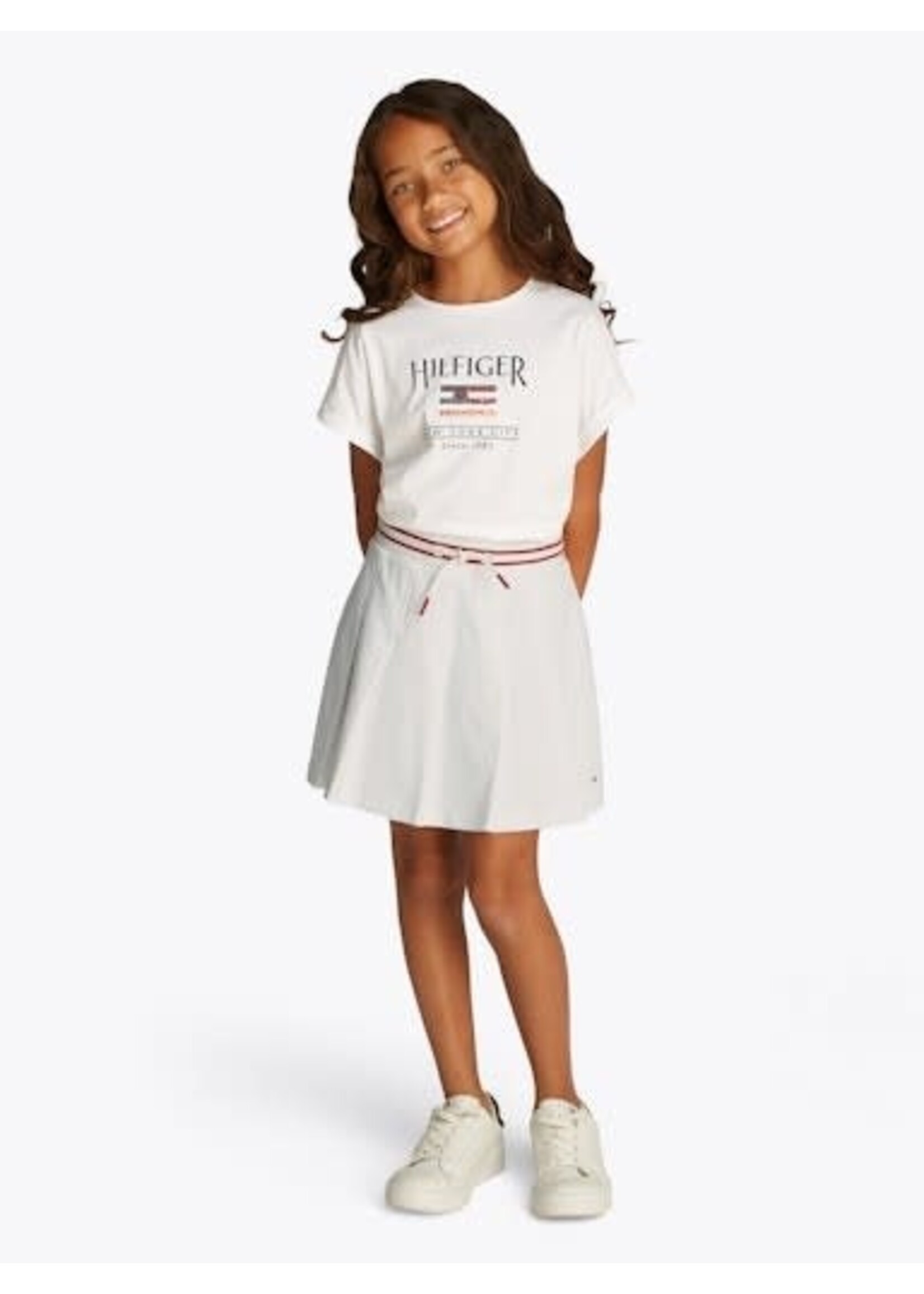 Tommy Hilfiger Tommy Hilfiger PLEATED KNIT SKIRT, YBR KG0KG08428YBR White