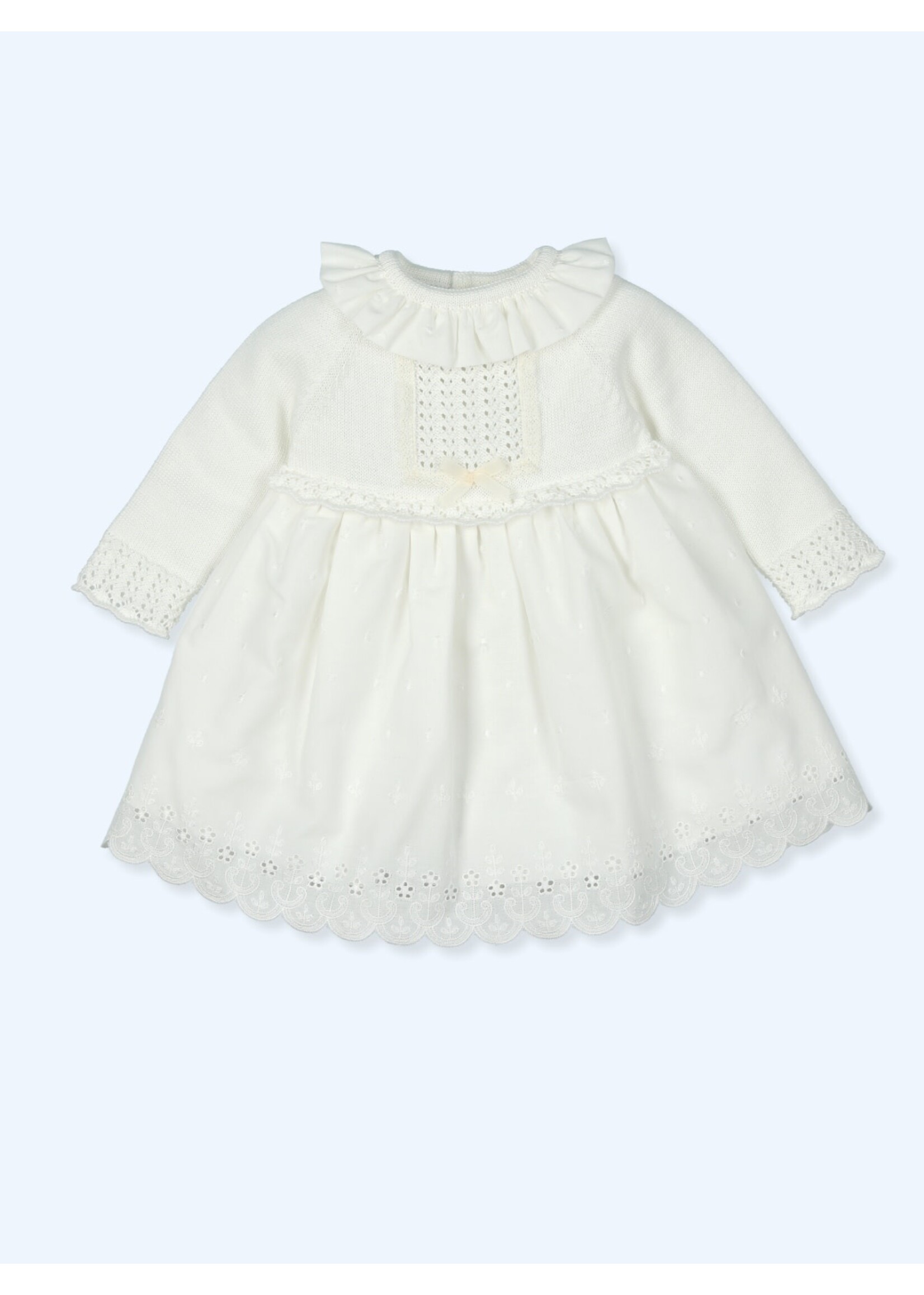 Mac Ilusion Mac Ilusion Vestido Punto y tejido bordado con bolillo SENSITIVE Crudo B