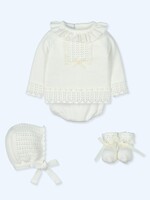 Mac Ilusion Mac Ilusion Traje 3 Piezas M/L canesu, con cuello bordado, y culotte punto SENSITIVE Crudo B