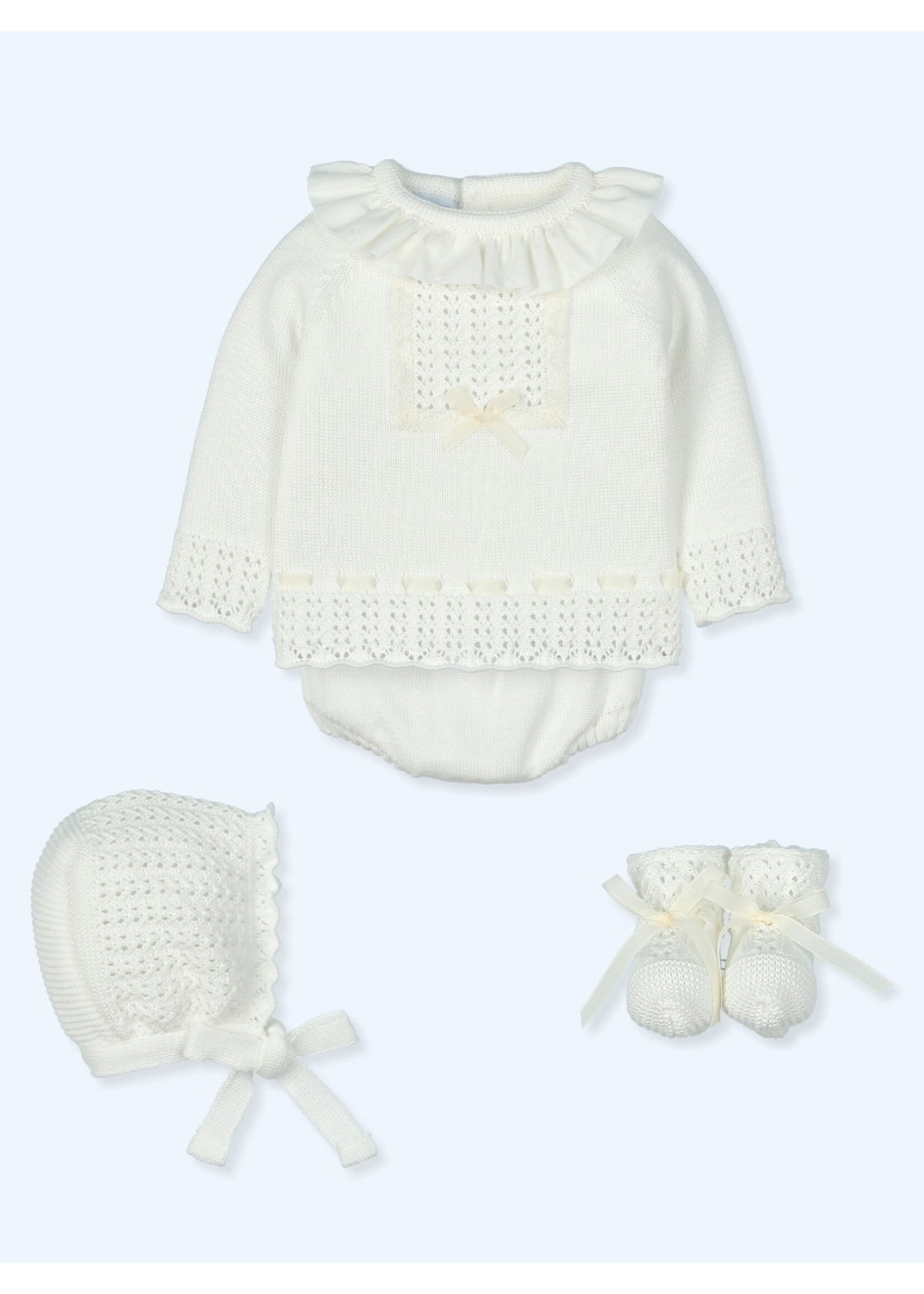 Mac Ilusion Mac Ilusion Traje 3 Piezas M/L canesu, con cuello bordado, y culotte punto SENSITIVE Crudo B