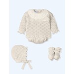 Mac Ilusion Mac Ilusion Traje 4 Piezas M/L corto culotte, patucos y capota. TUL BORDADO GEORGEOUS Natural B