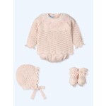 Mac Ilusion Mac Ilusion Traje 4 Piezas M/L corto culotte, patucos y capota. TUL BORDADO GEORGEOUS Nude B