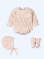 Mac Ilusion Mac Ilusion Traje 4 Piezas M/L corto culotte, patucos y capota. TUL BORDADO GEORGEOUS Nude B