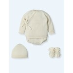 Mac Ilusion Mac Ilusion Traje 4 Piezas sueter, culotte, patucos y bonet BASICS Natural B