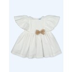 Mac Ilusion Mac Ilusion Vestido algodon algodon relieve listado lazo rafia JAZZY 3) Bco/Saf