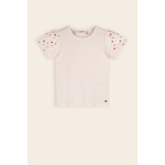 NoNo NoNo Kaby Structured Jersey top with embroidered sleeves N502-5406 Pearled Ivory