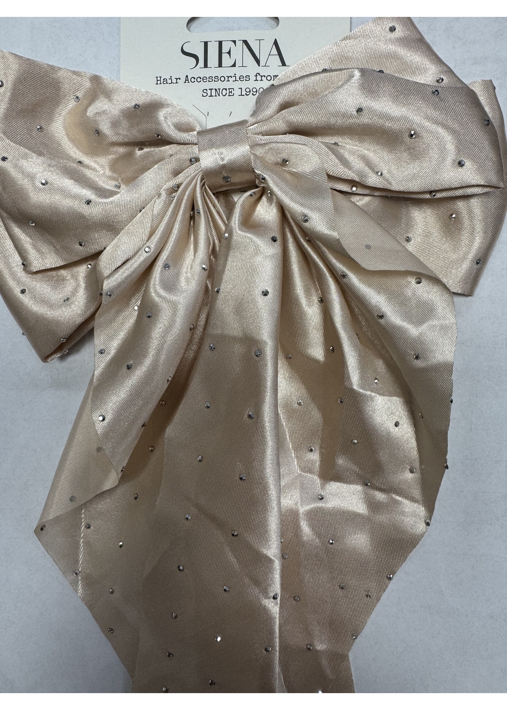 Siena Siena  strik satijn nude glitter groot