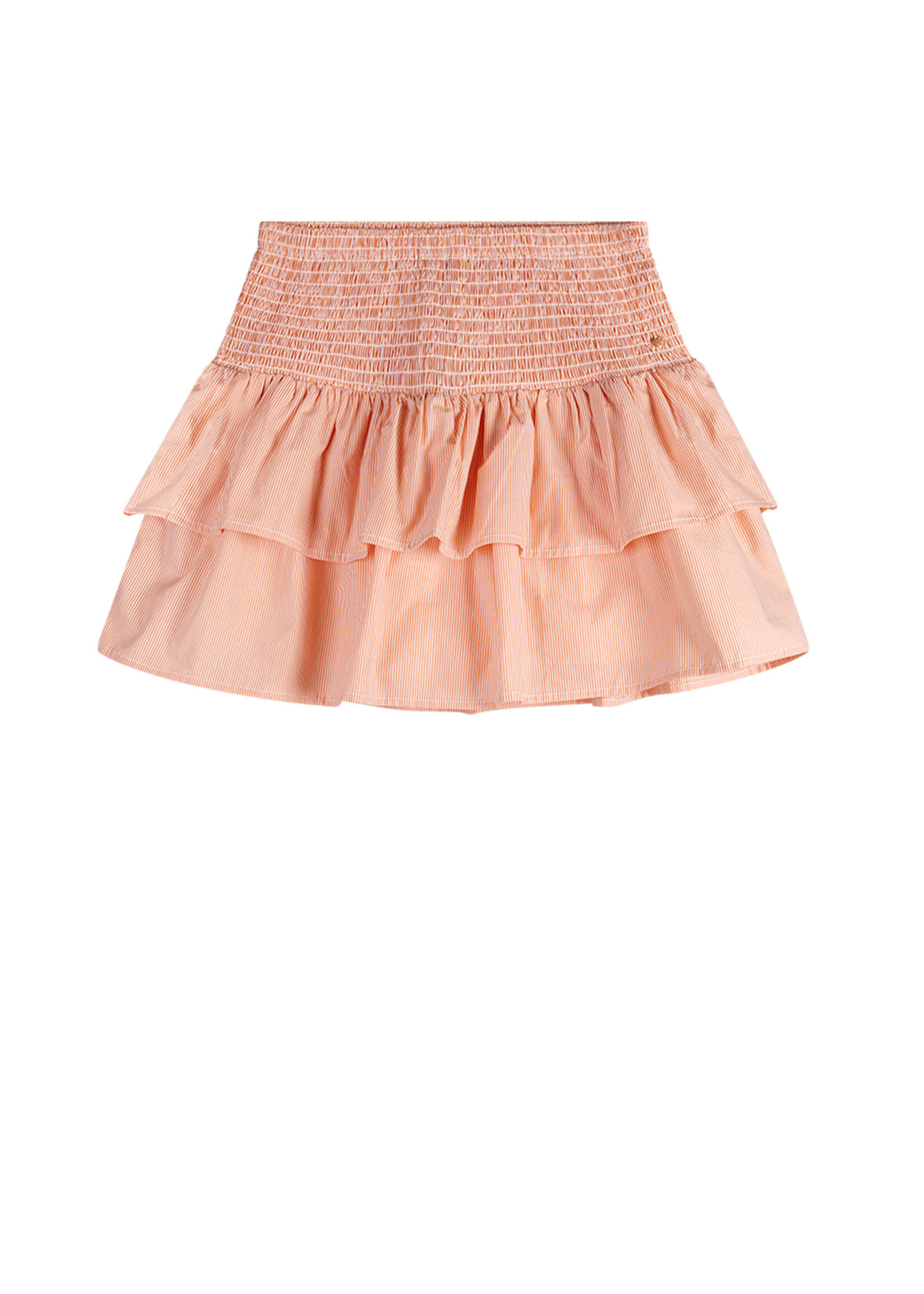 Nobell Nobell Nika striped smocked ruffle skirt Q503-3707 Melon