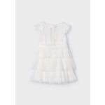 Mayoral Mayoral Pleated tulle dress Natural - 24 03912