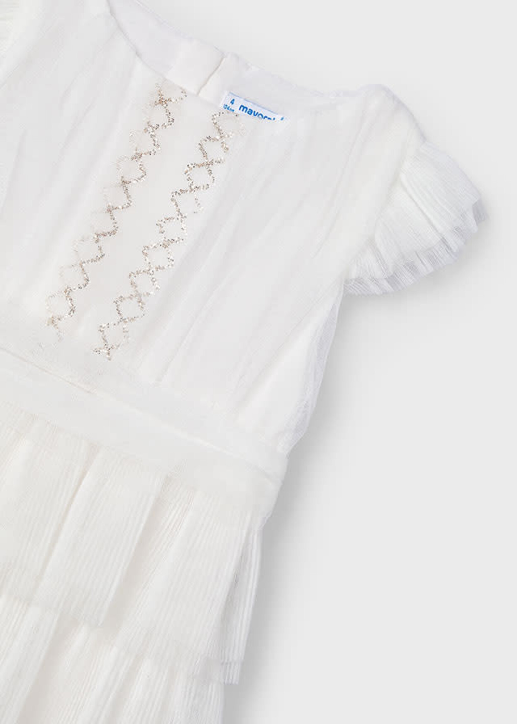 Mayoral Mayoral Pleated tulle dress Natural - 24 03912