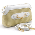 Tas beige /wit met goud detail en wit hengsel