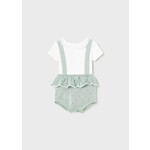 Mayoral Mayoral Bloomer w/ suspenders set Misty gree - 23 01250