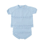 Babidu Babidu UNISEX 100% COTTON, KNITTED T-SHIRT+SHORTS BLUE-40316