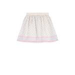 NoNo NoNo Norma Skirt with border print on seersucker N503-5708 Pearled Ivory