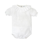 Babidu Babidu GIRLS 100%CO S/S BODYSUIT PLUMETTI WHITE-1726