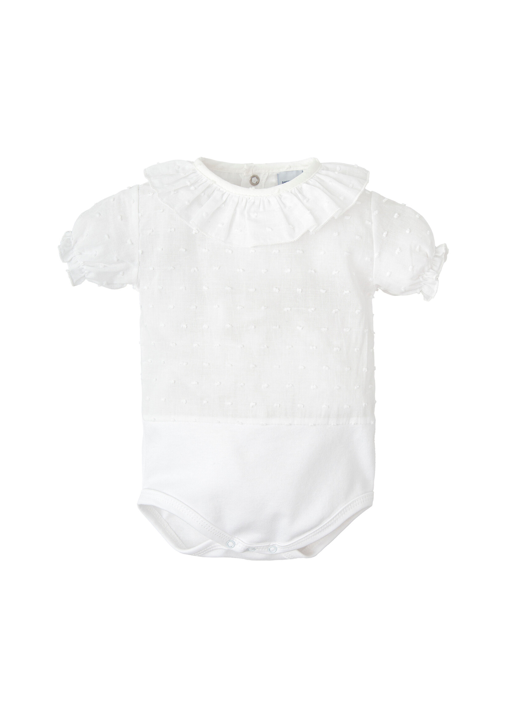 Babidu Babidu GIRLS 100%CO S/S BODYSUIT PLUMETTI WHITE-1726