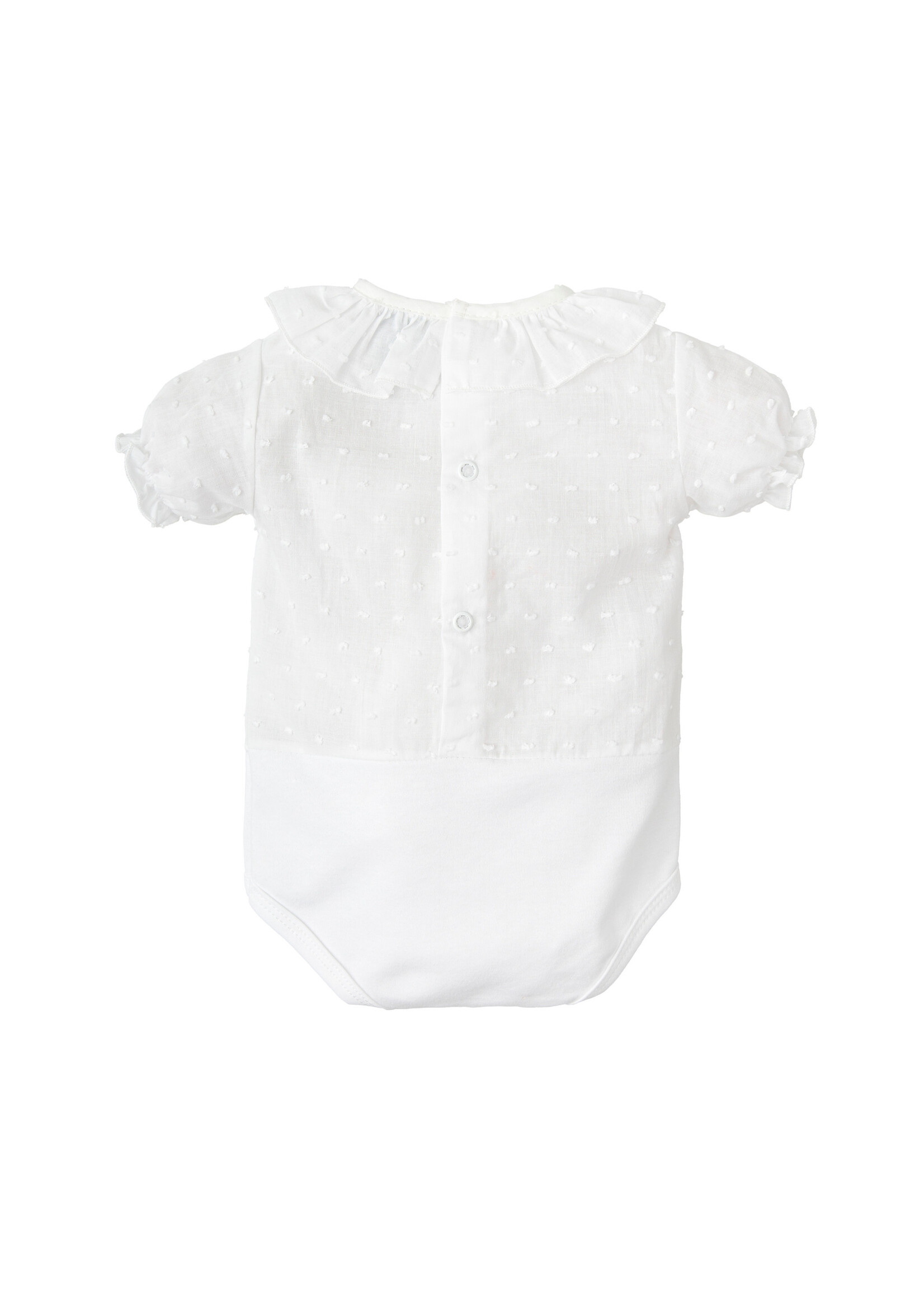 Babidu Babidu GIRLS 100%CO S/S BODYSUIT PLUMETTI WHITE-1726