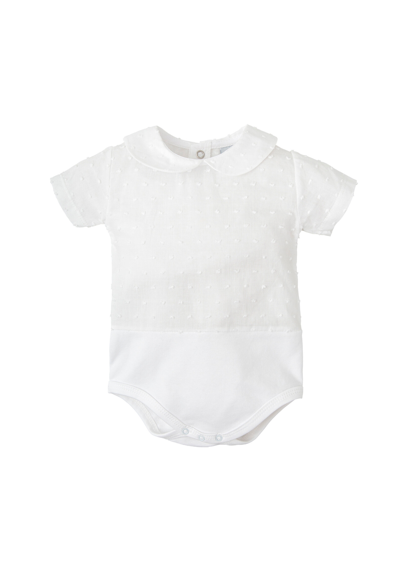 Babidu Babidu BOYS 100%CO S/S BODYSUIT PLUMETTI WHITE-1727