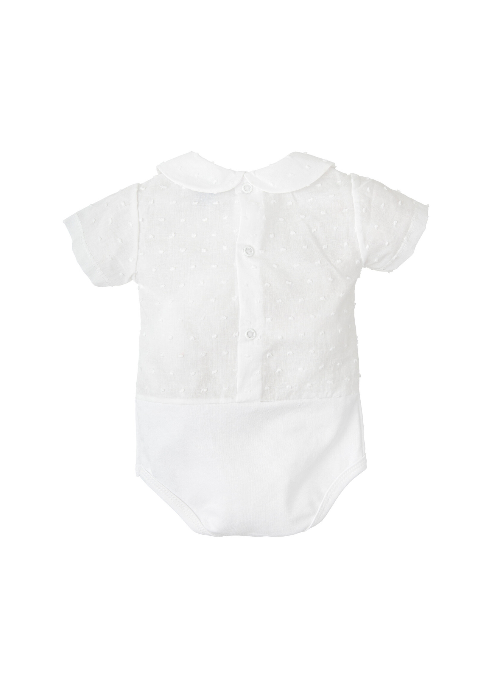 Babidu Babidu BOYS 100%CO S/S BODYSUIT PLUMETTI WHITE-1727