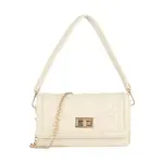 Tasje beige schoudertas met een gouden ketting