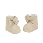 Condor Condor Sokjes beige met satijnen strikken