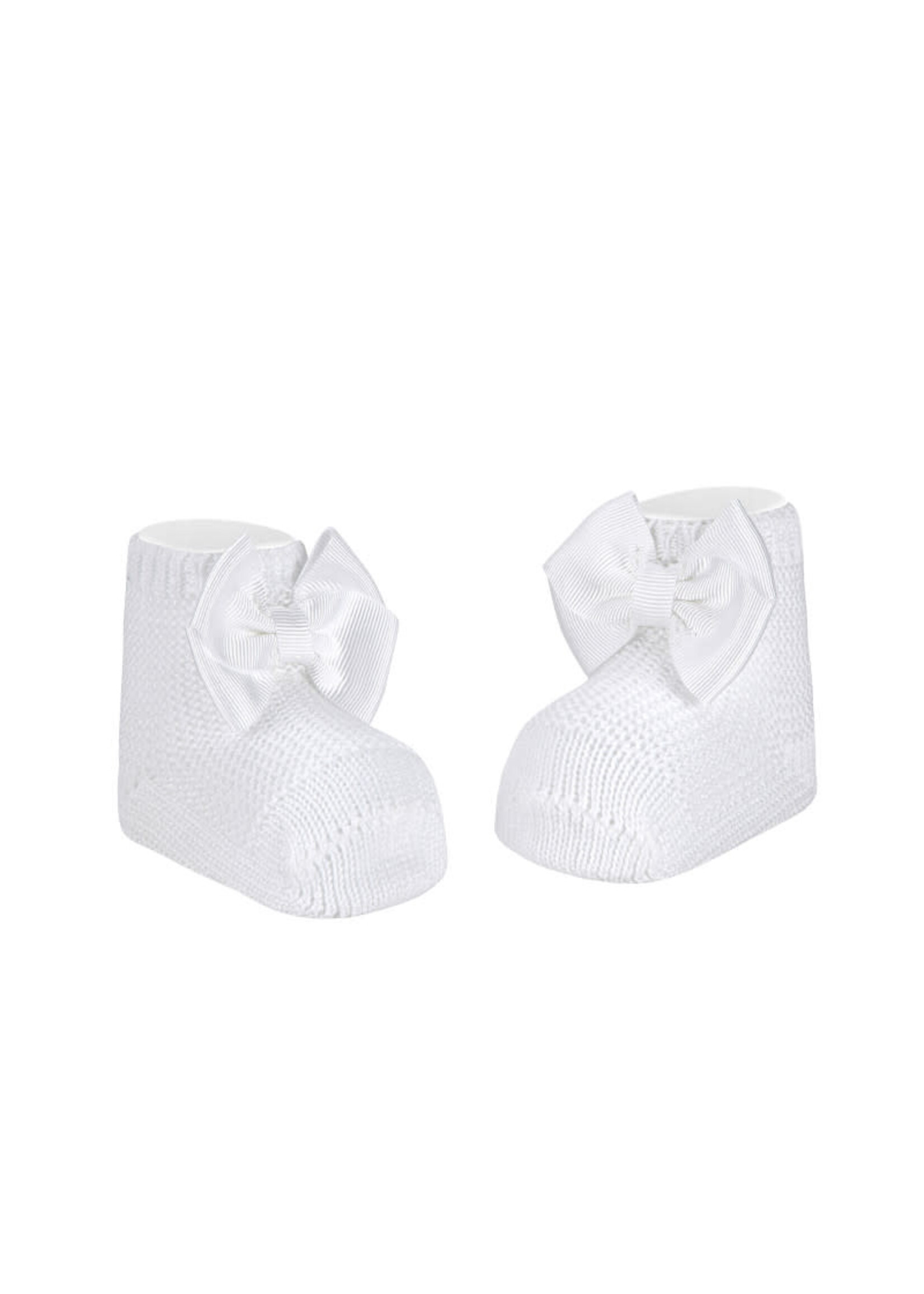 Condor Condor Sokjes wit met satijnen strikken