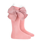 Condor Condor Kniekousen  roze 526 met extra grote strikken