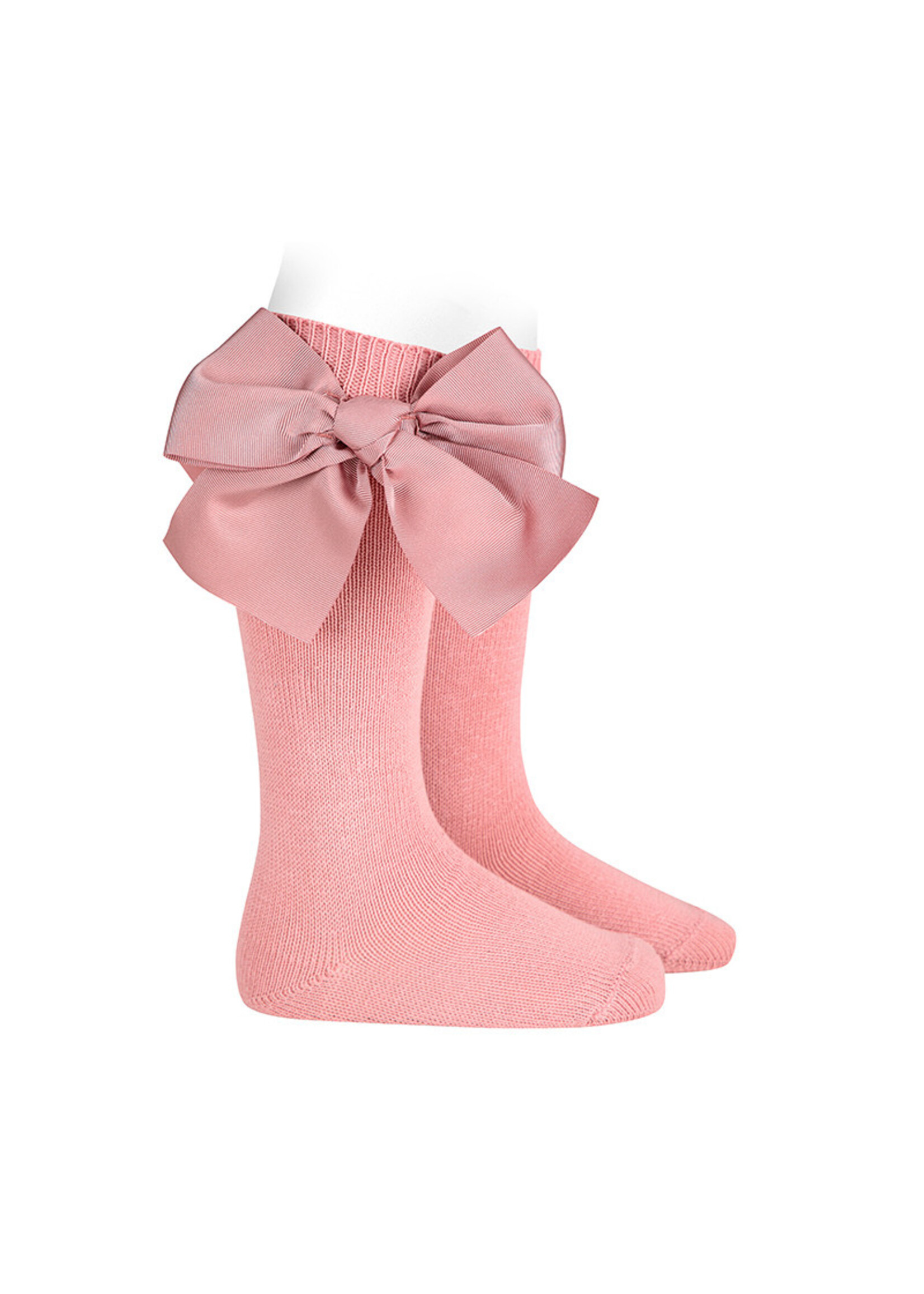 Condor Condor Kniekousen  roze 526 met extra grote strikken