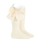 Condor Condor Kniekousen off white 303 met extra grote strikken