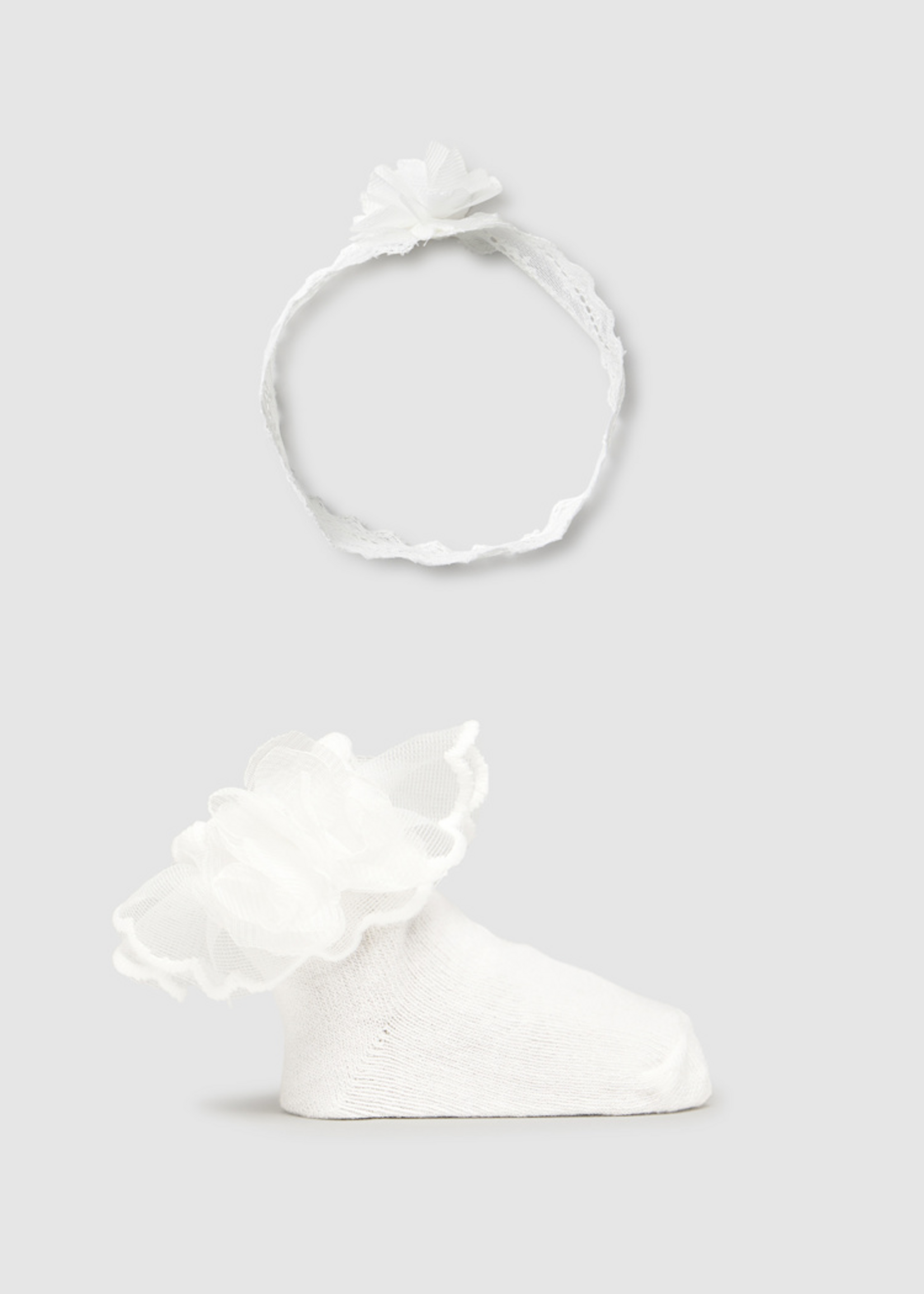 Mayoral Newborn Girl Headband naturel  Socks Set