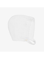 Babidu Babidu UNISEX KNITTED 100% COTTON BONNET WHITE-9316