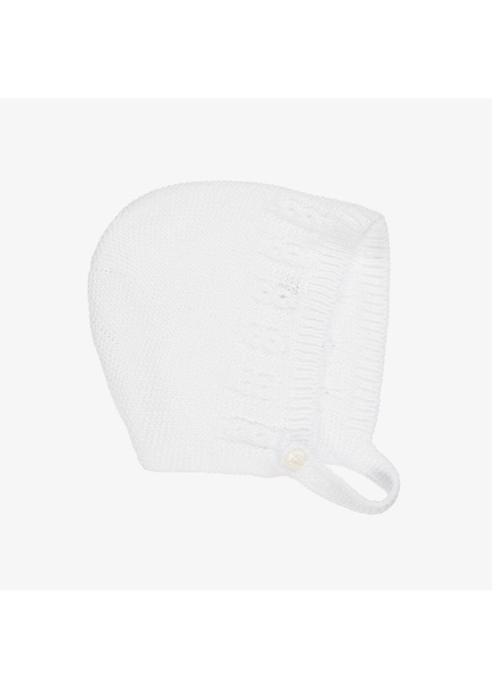 Babidu Babidu UNISEX KNITTED 100% COTTON BONNET WHITE-9316
