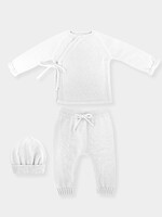 Mac Ilusion Mac Ilusion Traje 3 piezas BASIC cruzado punto fino sin pie Blanco-23