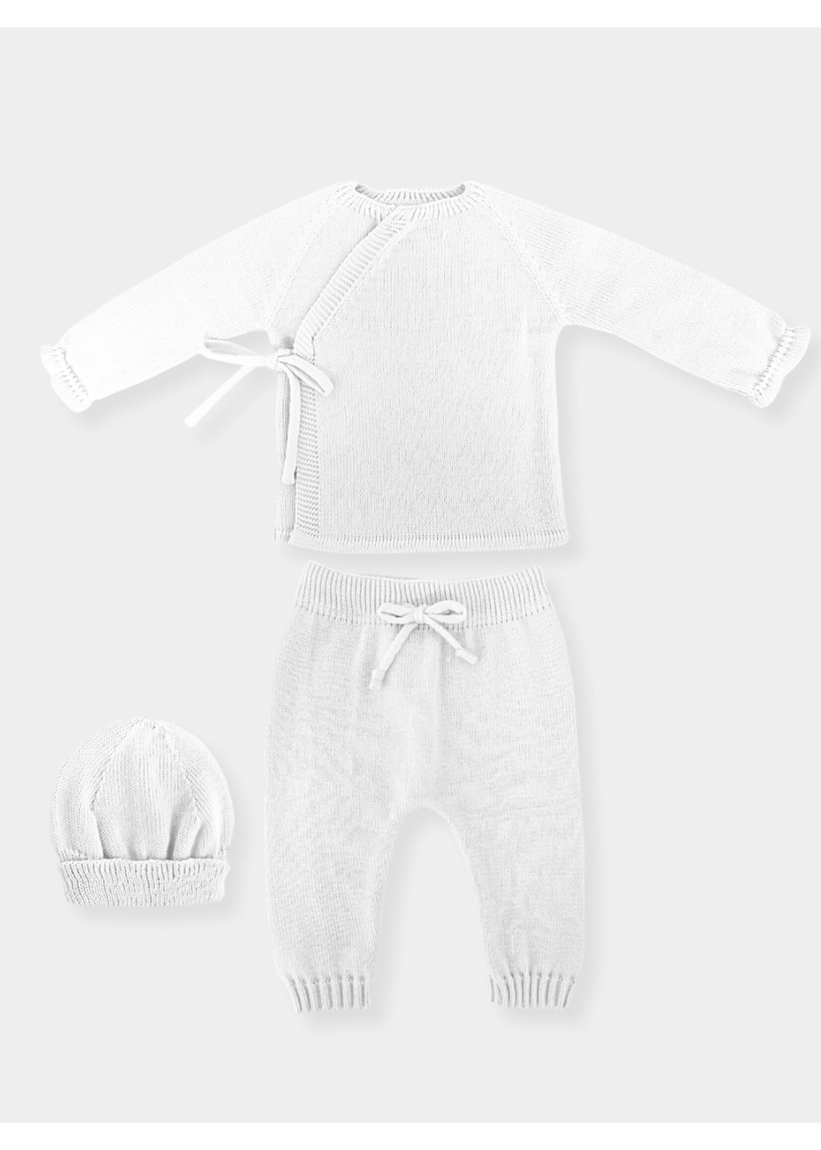 Mac Ilusion Mac Ilusion Traje 3 piezas BASIC cruzado punto fino sin pie Blanco-23