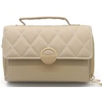 Tasje donker beige met breed hengsel