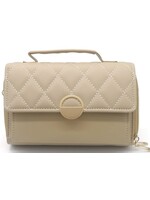 Tasje donker beige met breed hengsel