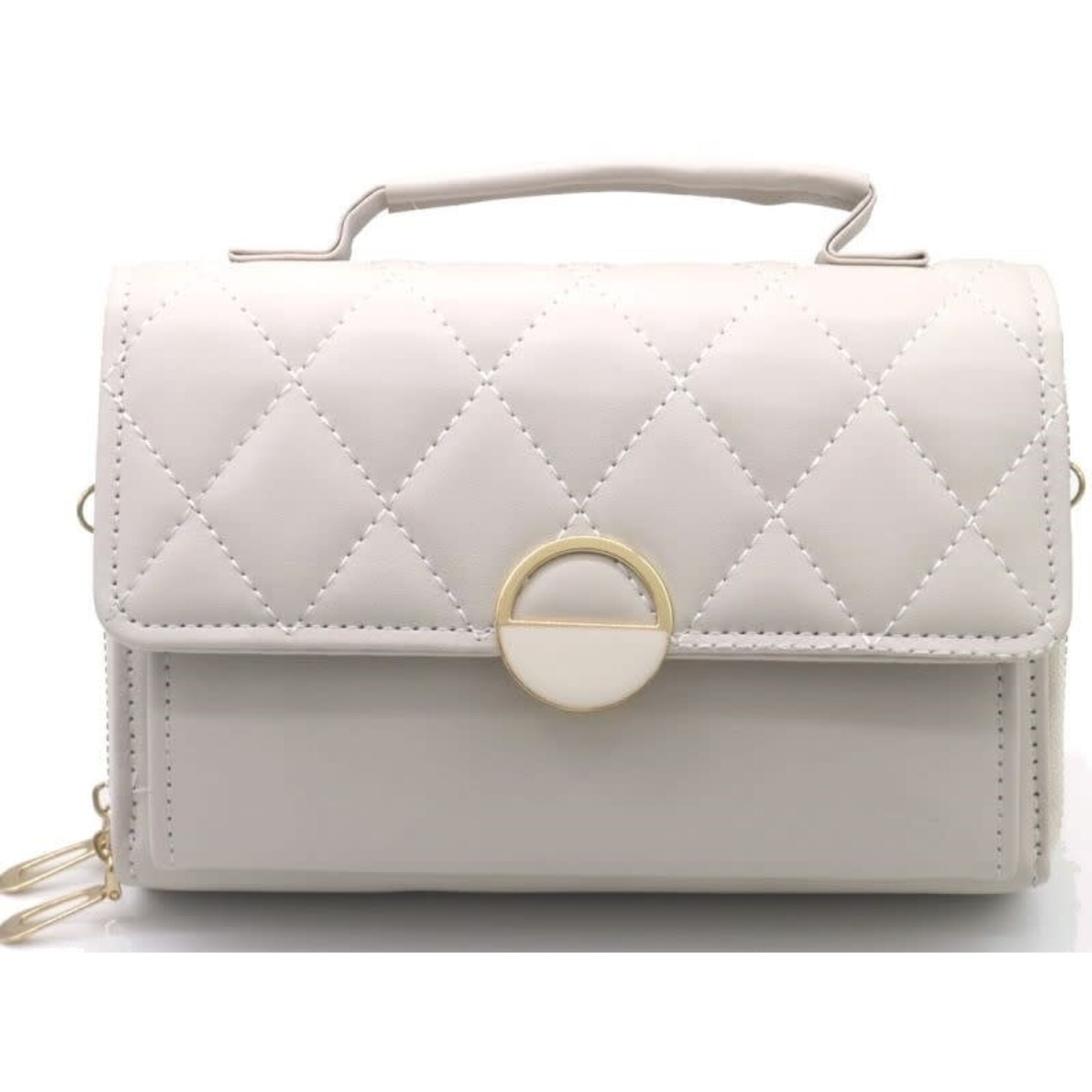 Tasje off white met breed hengsel